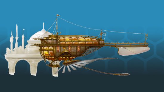 Pathfinder Howl of the Wild preview - Paizo art of the Zoetrope, an airship