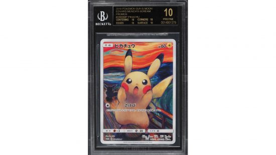 Pokemon cards - A Pikachu card modelled on the painting 'The Scream'