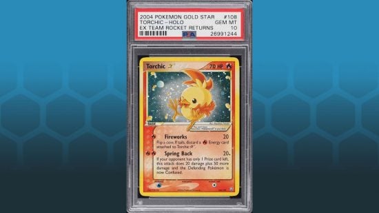 Holographic Gold Star Torchic, a rare Pokemon card