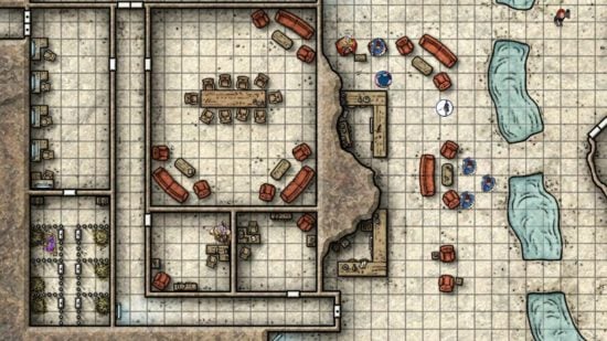 A map from Roll20, one of the best virtual tabletops for DnD