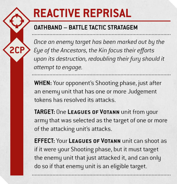 Warhammer 40k 10th edition Leagues of Votann Reactive Reprisal stratagem rules by Games Workshop