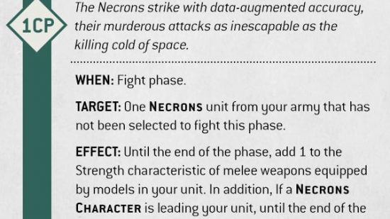 Warhammer 40k 10th Edition Necrons rules revealed - Warhammer Community image showing ther wording of the new Necron stratagem Protocol of the Hungry Void