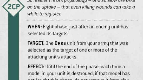Warhammer 40k 10th edition Orks stratagem by Games Workshop - Orks is Never Beaten