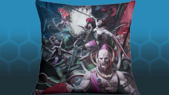 Warhammer 40k Youtuber Hellstorm Mikey gave chat his credit card, they bought an officially licensed Warhammer Merch Slaanesh pillow