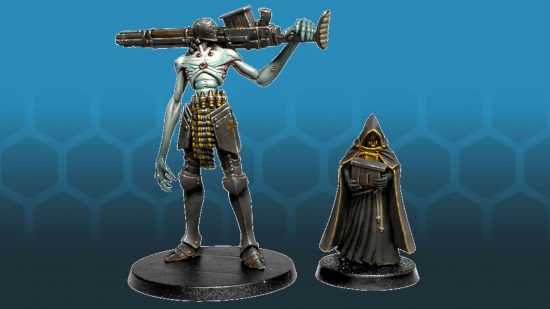 Warhammer Mordheim designer Tuomas Pirinen is teaming up with MTG card artist Mike Franchina to make a skirmish wargame - communicant anti tank hunter and Ammo Monk minis sculpted by James Sheriff