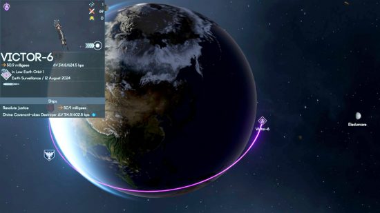 Best grand strategy games on PC guide - Terra Invicta screenshot showing the orbital path of an object around the Earth