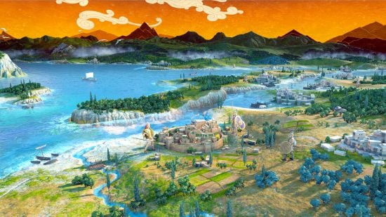 Best Total War games - SEGA sales image for Total War Troy showing the game campaign map, featuring the city of Troy