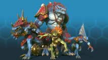 Blood Bowl 3 private league tools are coming says project manager Gautier Bresard - screenshot of Lizardmen team, scaly, crocodilian, reptile people in jewelled football armor