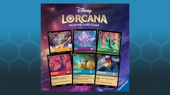 Disney Lorcana lawsuit - a selection of cards from the Lorcana TCG