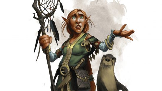 Wizards of the Coast art of a DnD Druid 5e and an otter