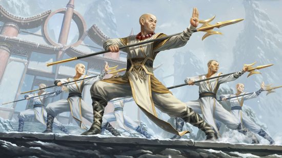 DnD monk updated in 5e playtest - Monastery Mentor art by Brian Valeza