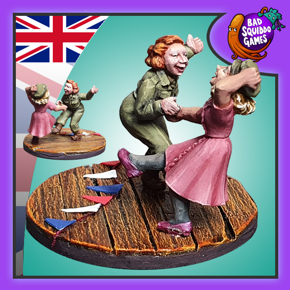Female minis by Bad Squiddo Games - WW2, a woman and a female officer dance