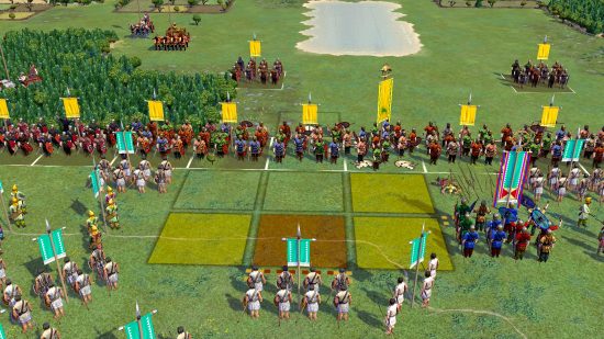 Field of Glory 2 free on Steam - Slitherine screenshot showing lines of combat units moving into direct contact with one another