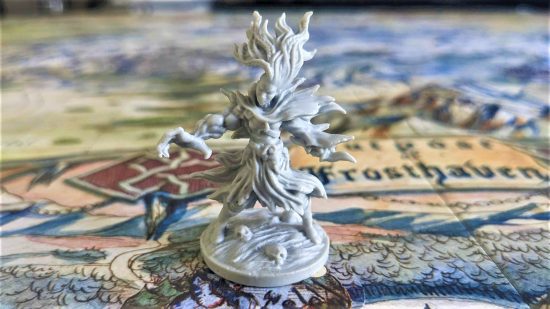 Frosthaven review - photo of Boneshaper mini from the Frosthaven board game