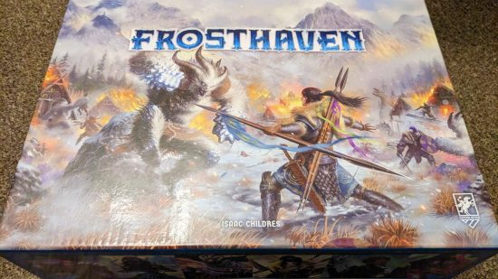 Frosthaven review - top of the Frosthaven board game box
