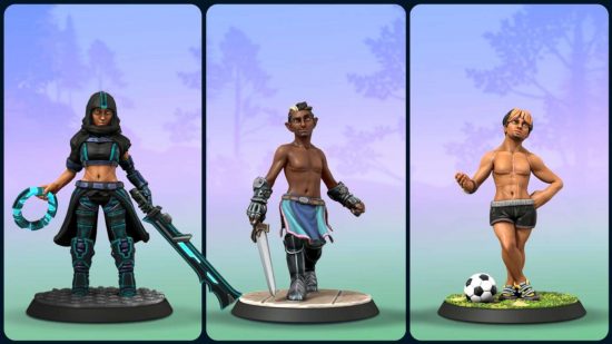 Hero Forge update adds top surgery scars and stretch marks - three Hero Forge heroes, demonstrating a variety of surgical scars
