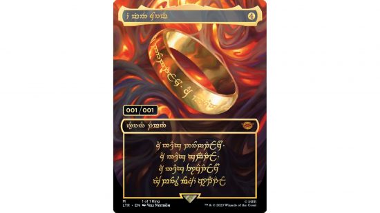 Magic The Gathering The serialized 001/001 One Ring card