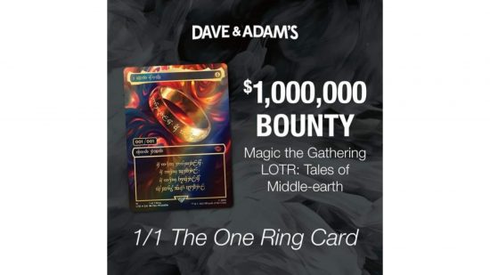 MTG Lord of the Rings poster explaining the $1 million bid for the one ring card