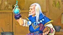 Pathfinder ORC final draft - Paizo art of a Wizard inspecting a potion bottle