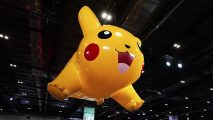 Pokemon TCG North American International Championship: A giant inflatable Pikachu floating above the hall at the 2022 NAIC tournament