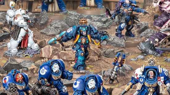 Interview with Warhammer 40k studio manager Stuart Black about Warhammer 40k 10th edition - product photo by Games Workshop of a Space Marine Librarian in heavy terminator armor