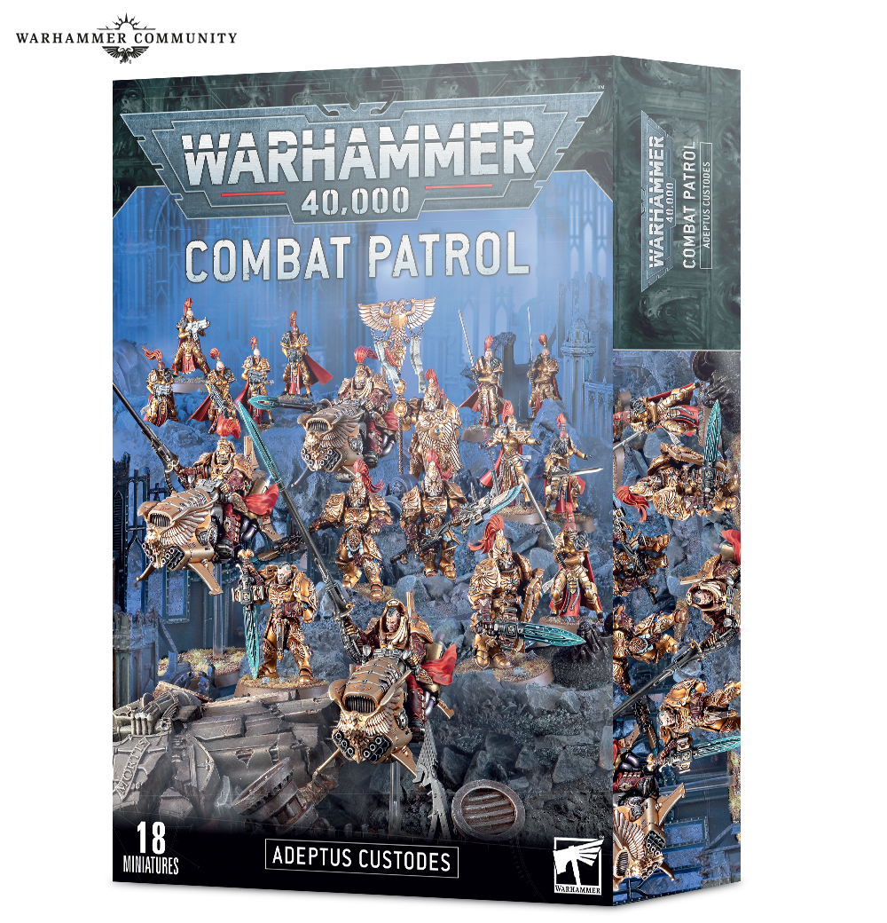 Warhammer 40k combat patrol datasheets revealed - Adeptus Custodes combat patrol box art by Games Workshop