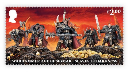 Warhammer 40k postage stamps - Chaos Warriors from Warhammer Age of Sigmar