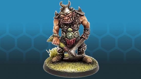 Mercenary Ogre in the Oldhammer 80s Warhammer style, sculpted by Aaron Howdle, produced by Knightmare Miniatures