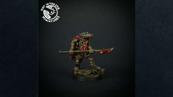 Warhammer's Inq28 scene is getting its own minis - Orc with spear model by Aaron Howdle