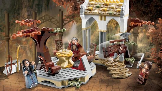 Best Lego Lord of the Rings sets: Council of Elrond. Image shows the iconic set in a dynamic pose.