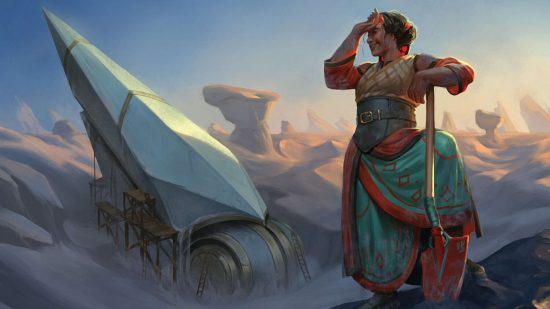 DnD Artificer archaeologist subclass - art by Wizards of the Coast for the MtG Card Fallaji Archaeologist, painted by Caroline Gariba