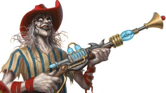 DnD Gunslinger 5e - Wizards of the Coast art of a space clown wielding a gun
