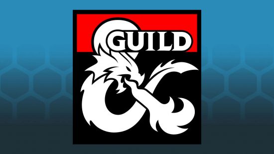 DnD Marketplace DMs Guild bans and restricts AI content - The DM's Guild logo, a white ampersand stylized to look like a dragon, on a black and red square, with the word 'Guild'