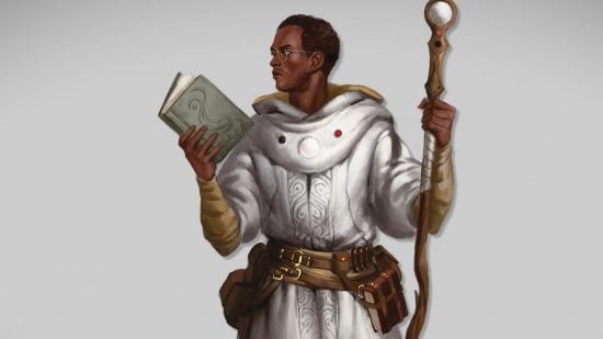 Wizards of the Coast art of a DnD Sorcerer 5e in white robes