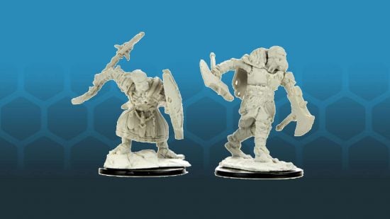 DnD Warforged 5e miniatures - two Warforged Barbarians from the Nolzur's Marvellous Miniatures range