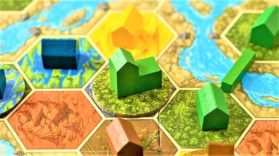 Building meeples from Terra Mystica, one of the best fantasy board games