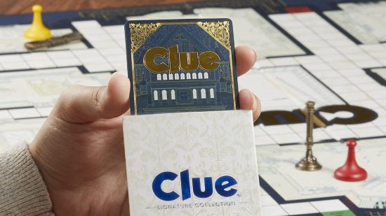 How to play Cluedo - card revealed from envelope in Clue Signature edition