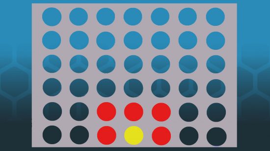 How to win Connect 4 - four red checkers blocking a single yellow checker