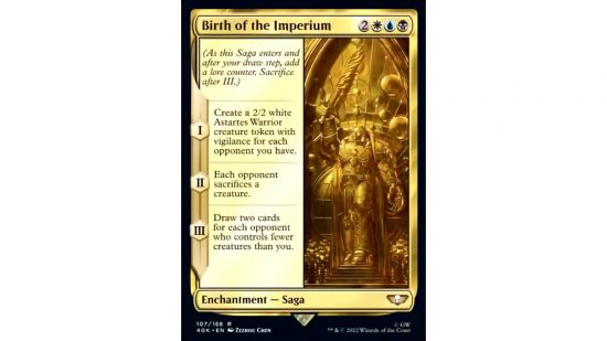 MTG Warhammer card Birth of the Imperium.
