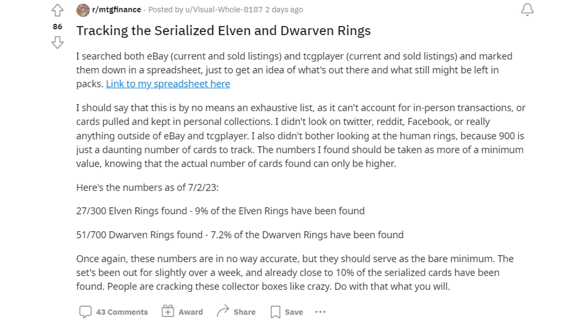 This MTG LotR fan is tracking the Rings of Power