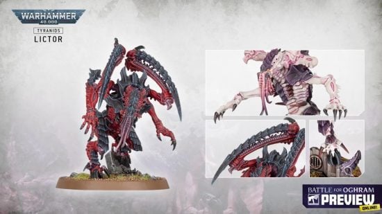 Warhammer 40k 10th Edition Tyranids new models from Oghram reveal stream - Games Workshop image showing the new lictor model up close, including different model options