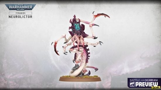 Warhammer 40k 10th Edition Tyranids new models from Oghram reveal stream - Games Workshop image showing the new Neurolictor model