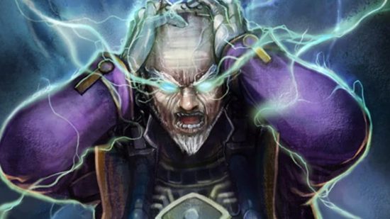Warhammer 40k psykers - a psyker struggles with warp forces flowing through their mind