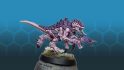 Warhammer 40k starter set paint challenge winner Chris Matthews' termagant mini, a purple and mauve alien monster