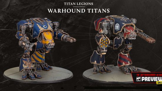 Warhammer the Horus Heresy Legions Imperialis release date - Warhound Titans from the starter set