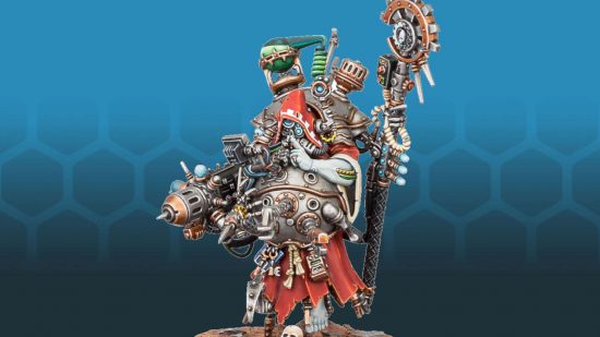 GW spent $8 million on molds for Warhammer miniatures - model-photograph by Games Workshop of an Adeptus Mechanicus Techpriest Manipulus, a rotund cyborg hovering beneath an anti-gravity field