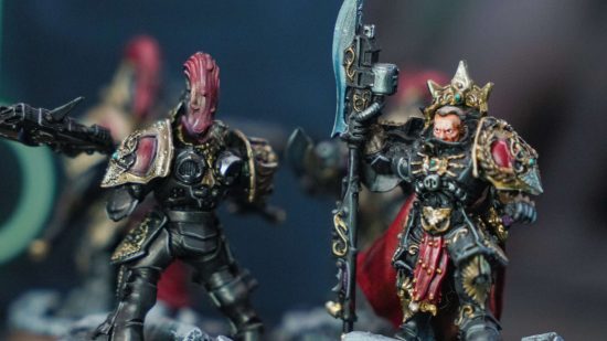 Warhammer MMO lead developer Jack Emmert's model collection - Adeptus Custodes warriors in black armor