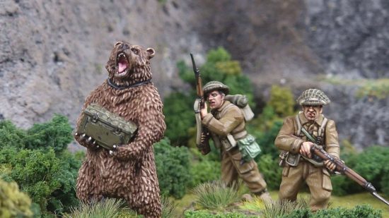 Warlord Games sale of equity to Hornby - miniatures by Warlord Games depicting a bear helping to load artillery during the Italy campaign of WW2
