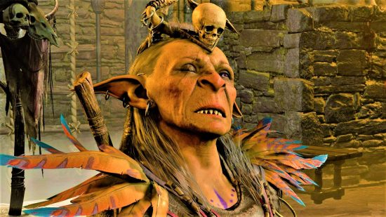 Baldur's Gate 3 playable goblin - BG3 still of a goblin priestess