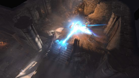 Baldur's Gate 3 spells - Larian image of a blasting spell cast in combat